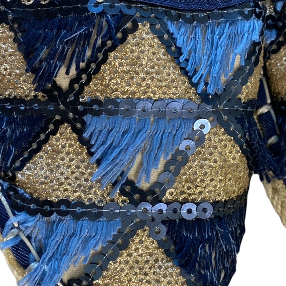 Qupid Sora fringe sequin espadrille blue flats 7 - Picture 10 of 12